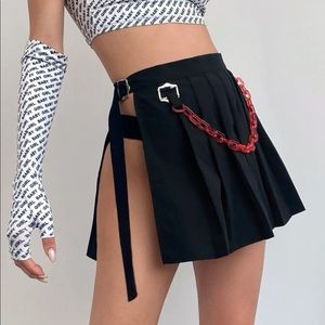 Black Skirt with red chain